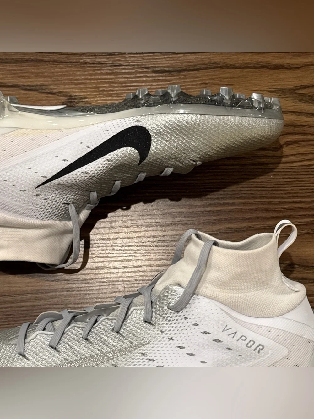 Size 14 Nike Vapor Untouchable Pro 3 Football Cleats White Silver 917165-112